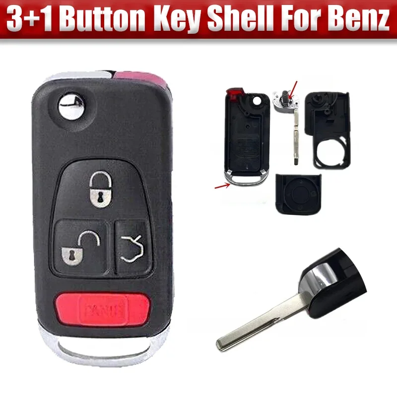 1 Pcs Replacement ABS Car Key Fob Shell Cover With Blade For Mercedes-Benz C E S ML 320 430 500 SLK 230