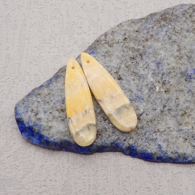 Natural Bumble Bee Stone Earring Bead For Women,Semiprecious Stone,Earrings Accessories For Fine Jewelry Making,30x9x4mm,3g