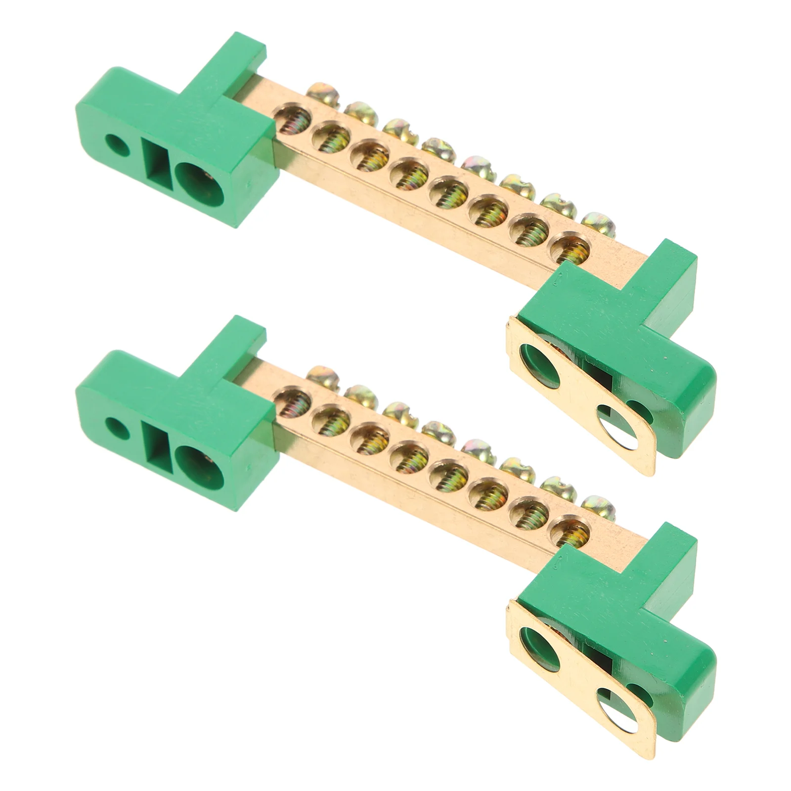 2 Pcs Terminal Block Ground Bar for Panel Copper Distribution Suite Kit with Positions Bus