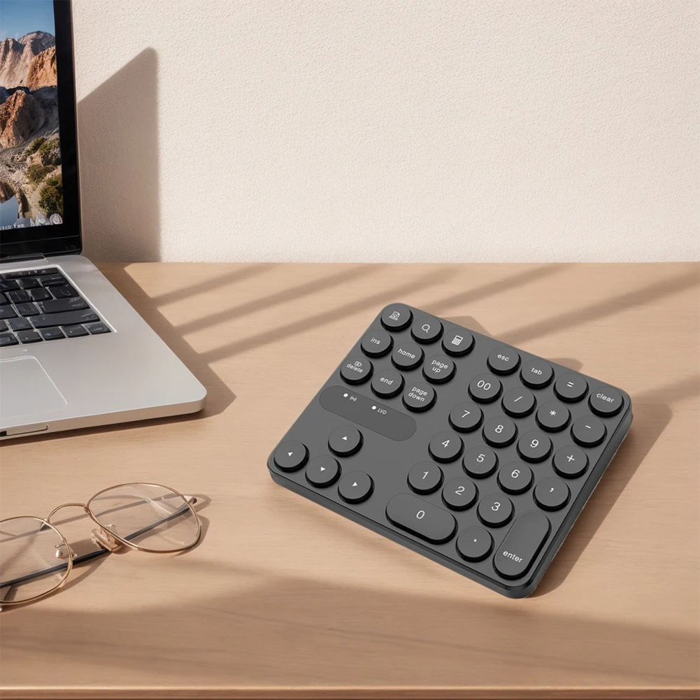 2.4G Wireless Mini Numeric Keypad 35 Keys Number Keypad Digital Keyboard Accounting Number Pad for Bank Accounting Teller