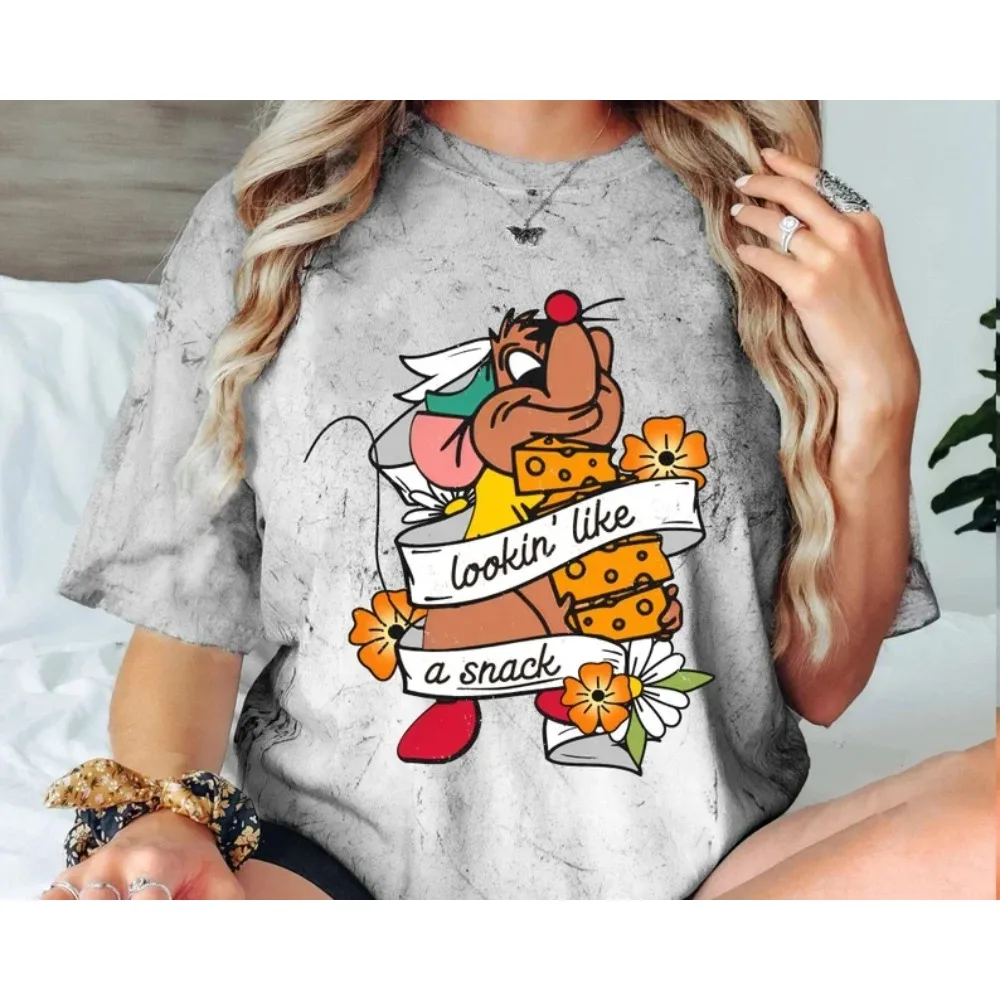 Camiseta casual de manga curta com estampa 3d feminina, camiseta engraçada de rato y2k streetwear clássico criativo pulôver y2k streetwear