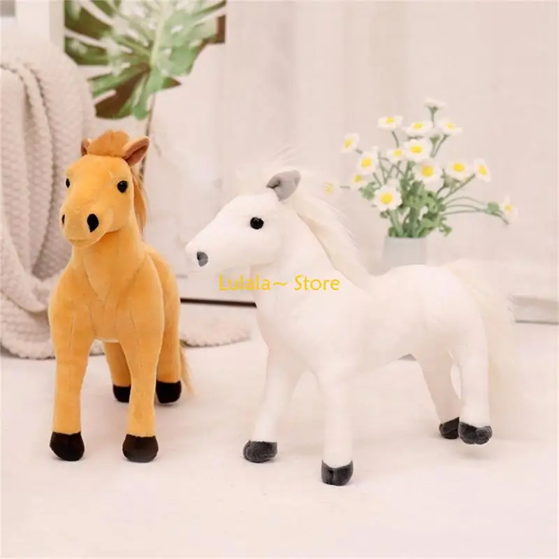 Y4QA เด็กยัดไส้ม้าตุ๊กตาทารกแรกเกิดพักผ่อนตุ๊กตาเอาใจของเล่นเด็กของขวัญวันเกิด