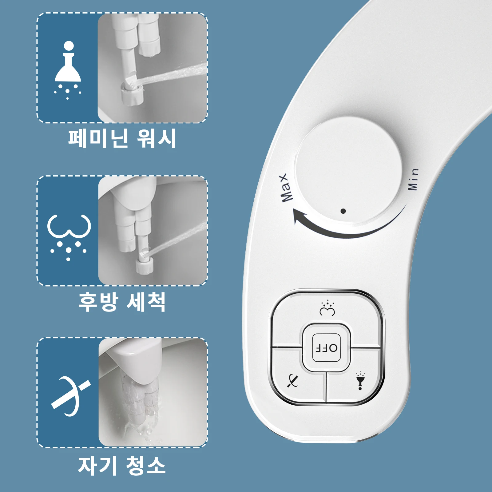 SAMODRA Non-Electric Bidet - Self Cleaning Dual Nozzle (Frontal and Rear Wash) Water Bidet Toilet Seat Attachment