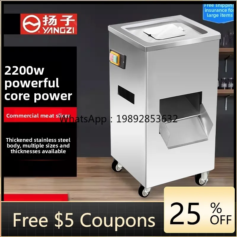 

ZZ Meat Slicer Commercial Large Electric Stainless Steel Multi-Functional High-Power Fully Automatic Dicing Machine