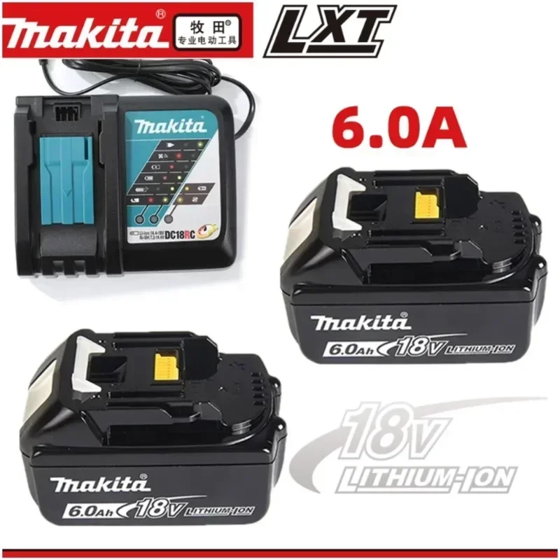 

Original Makita 18V 6A Rechargeable Power Tools Battery 18V makita with LED Li-ion Replacement LXT BL1860B BL1860 BL1850 Charger