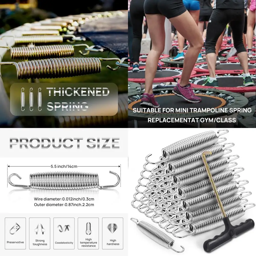 72 Stück Trampolinfedern Ersatz 5,5 Zoll mit T-Haken Heavy Duty Edelstahl Trampolinfedern Metall Trampolin Pul