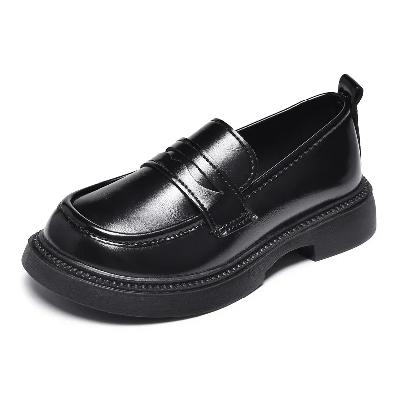 Mumoresip Fashion Girls Uniform Loafers Black Kids Leather Shoes Soft Princess Perform Formal Children's School Mary Jane Shoes