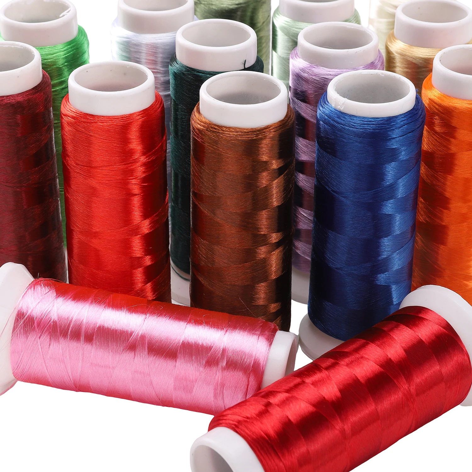 About 1200M/roll Polyester Knotless Velvet, Wrapped With Flower Thread, Sewing Thread Rolls, Hand Embroidered, Each Spool Used F