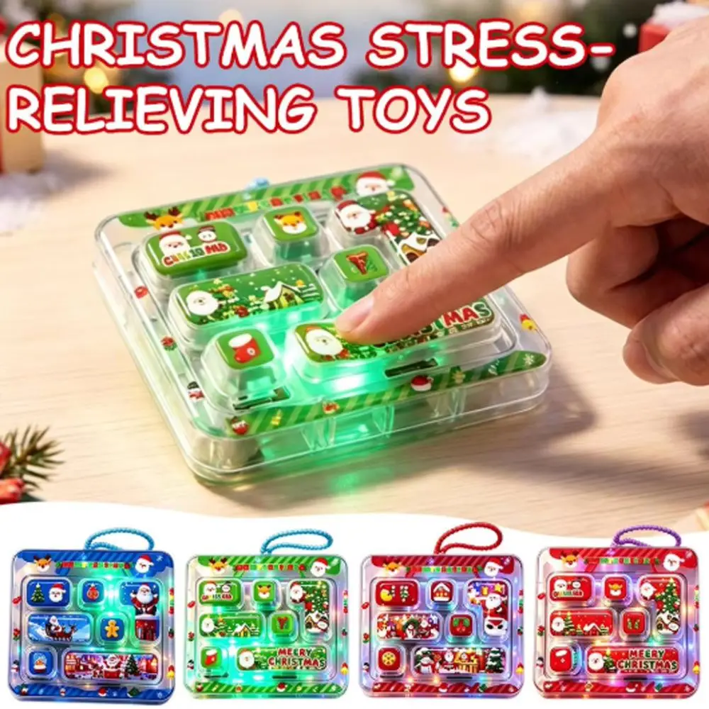 Stylish 7-key Stress Relief Decompression Light-Up Edition Clear Key Sounds Press Button Portable Gifts Keyboard Bag Ornament