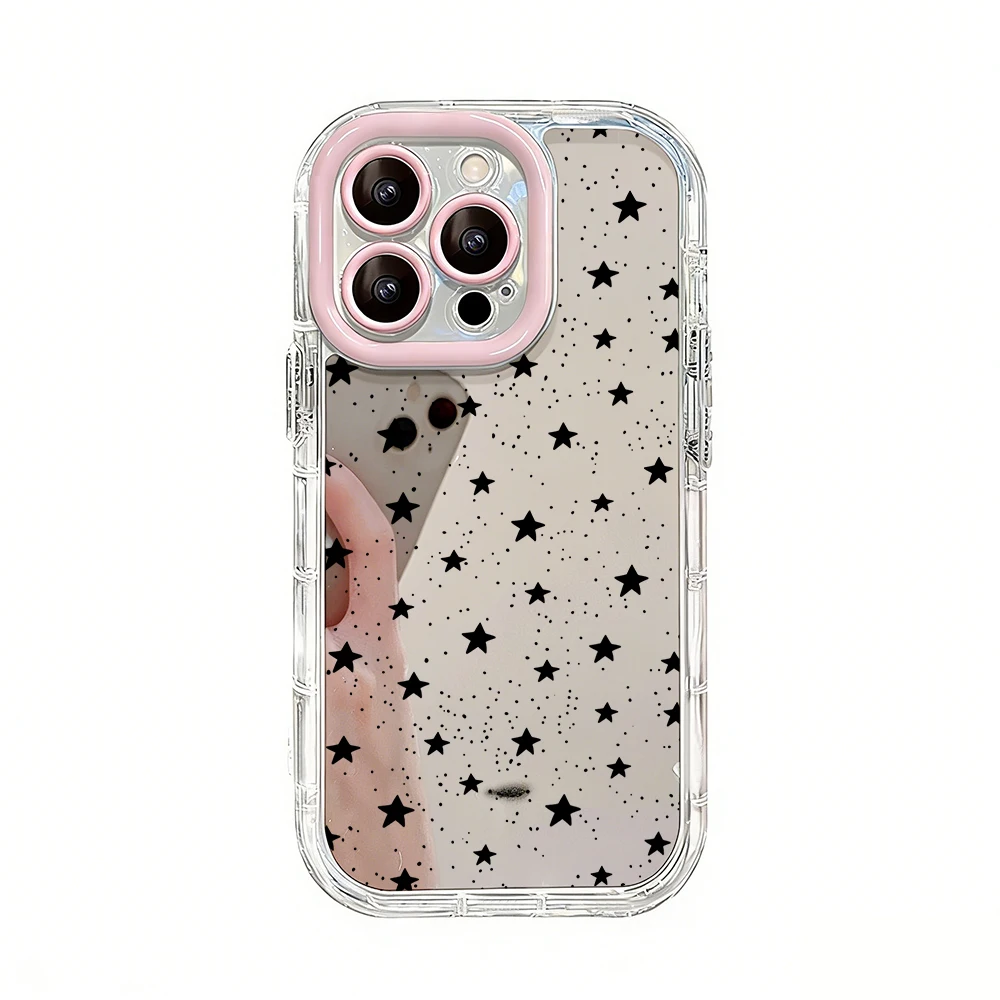 Einfache Stern-Polka-Dots Air-Cushion-Spiegel-Handyhülle für iPhone 17 15 14 16 Pro Max 13 12 11 Pro XR XS 7 8 Plus 17Air Girl Cover – Detail 31