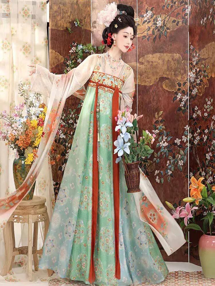 

Hanfu Dress Women Chinese Vintage Green Embroidered Hanfu Dress Female Halloween Cosplay Costume Party Outfit Hanfu Tang Suits