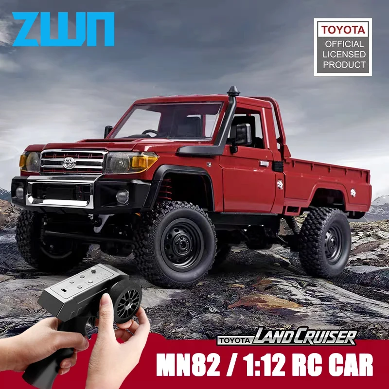 ZWN 1:12/1:16 Retro Rc Car With LED Lights Full-scale Simulation Vehicle Professional 4WD Remote Control Pickup Truck Model Toys