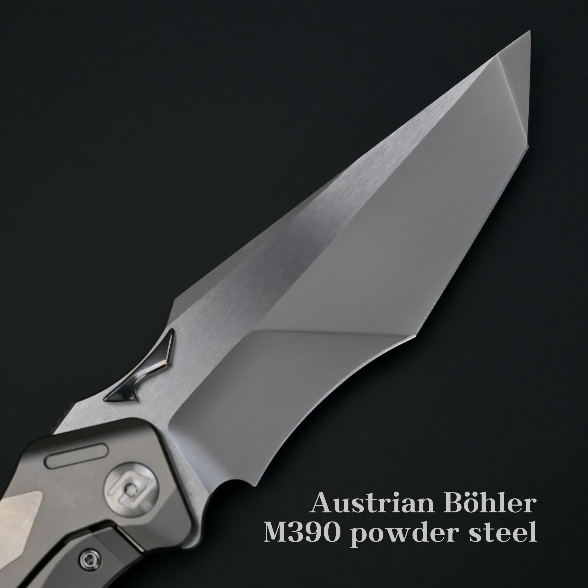 [GFG] M390 صلابة عالية حادة سبائك التيتانيوم الإطار سبائك التيتانيوم التصحيح مقبض سكينة الفاكهة سكين الجيب