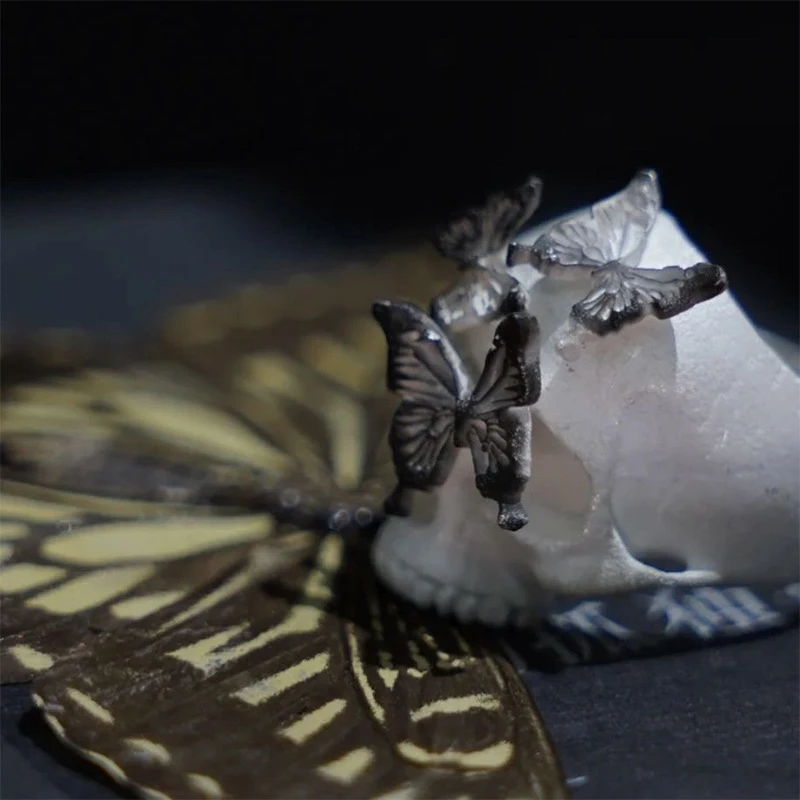 ZHUHE Butterfly Skull Ring Neo-Gothic Style For Women Men\'s Jewelry Accessories Party Gift