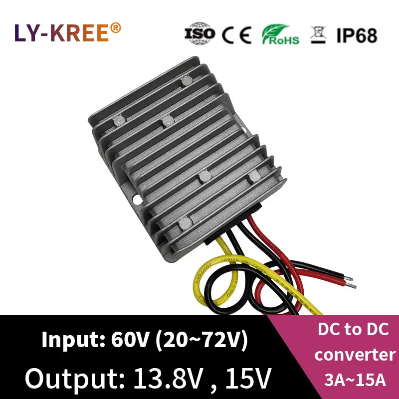 LY-KREE 60V naar 13,8V 15V Converter Step-down module Buck Converter 5A 10A 15A 20A Transformatorspanning LY-KREE 130W 150W DC-DC