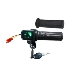 1 Paar 36V/48/60V Elektrische Fiets Scooter Gaspedaal Grip Stuur Met Slot Led Power Display Fiets Accessoires Dropship