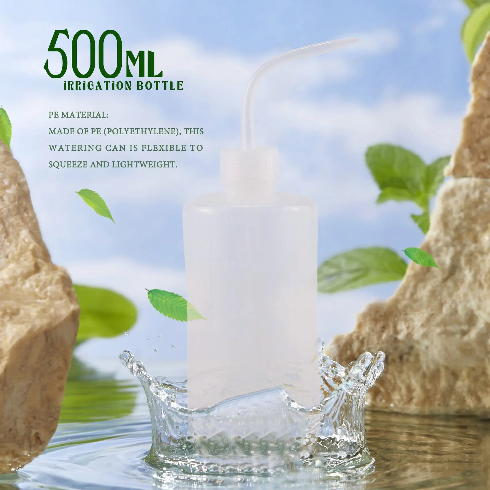 AD30-3Pcs bouteille d'irrigation 500Ml 17Oz plante intérieure arrosoir eau gicler bouteille en plastique bouteille de rinçage pour laver le tatouage