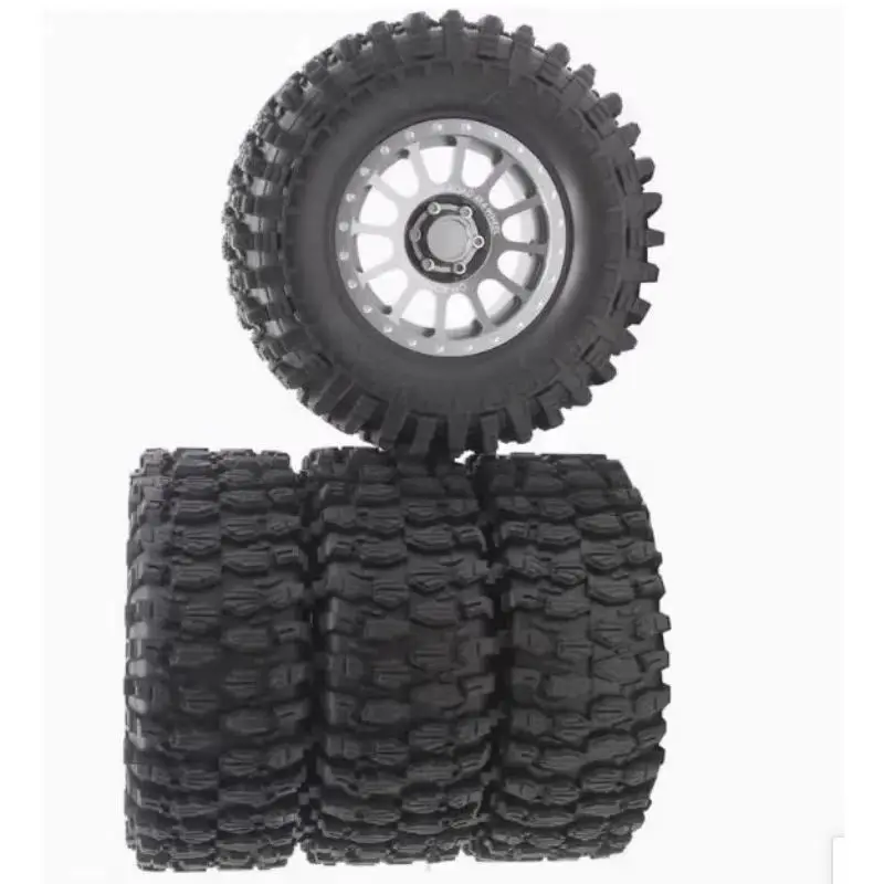 Durable 2.6 inch wheel and tire set compatible with 1/8 MJX H8H,Yikong 4082 and 1/7 RLAARLO MK07 RC crawler/rc crawler wheel set