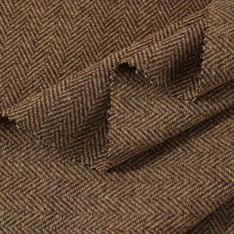 

1m Autumn and Winter Woolen Synthetic Fabric Thickened Imitation Cashmere Prickly Hair Herringbone Fabric Coat Pants DIY Sewing
