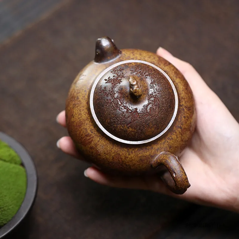 التقاليد الصينية ييشينغ الأرجواني الطين إبريق الشاي المنزلية الجمال براد شاي اليدوية القرع شكل غلاية Zisha Teaware طقم شاي 260 مللي #4