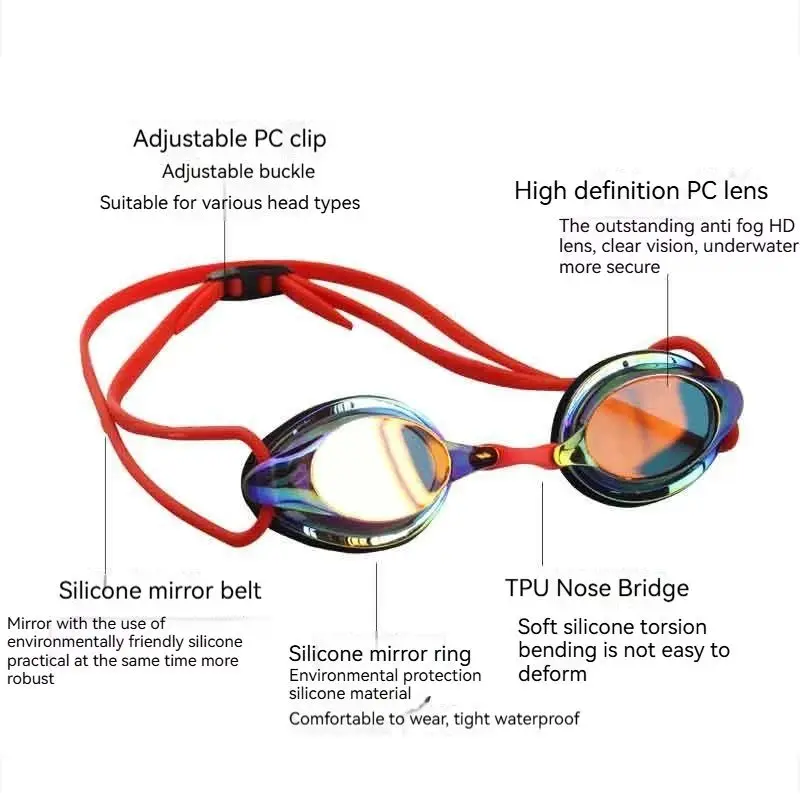 Water Sports Racing Anti-Fog Waterproof High-Definition Swimming Goggles Men\'S And Women\'S Swimming Goggles Swimming Supplies