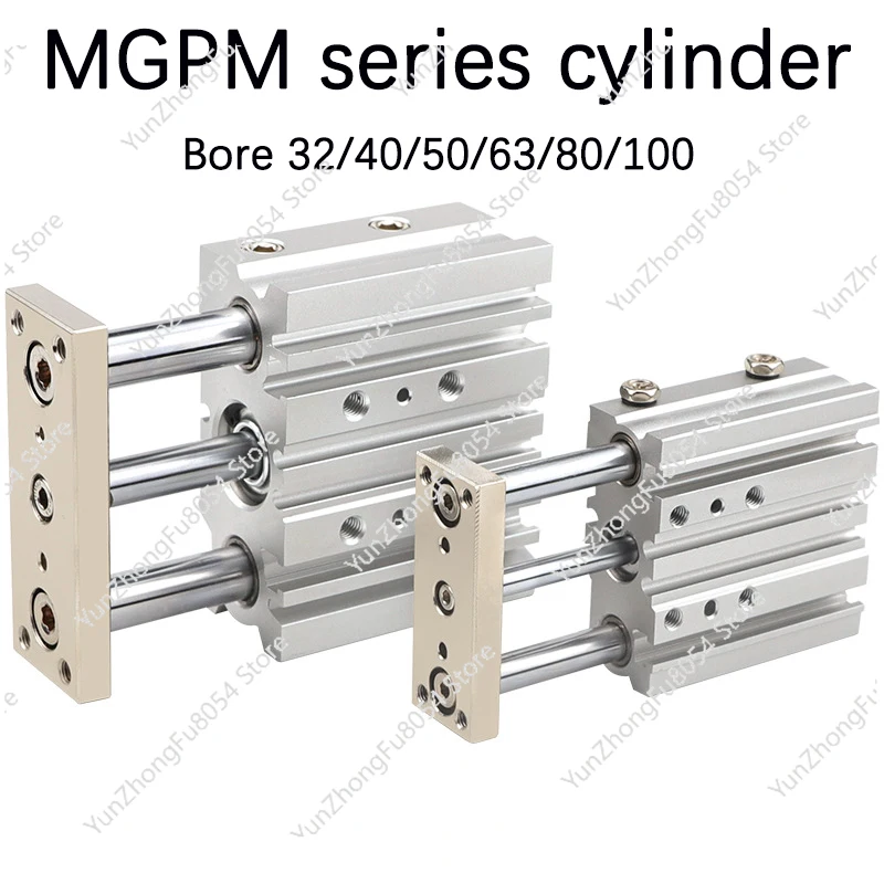 

MGPM32 MGPM40 MGPM50 MGPM63 MGPM80 MGPM100 Stroke 50/75/100/125/150/200mm SMC Type Pneumatic Compact Guide Air Cylinder