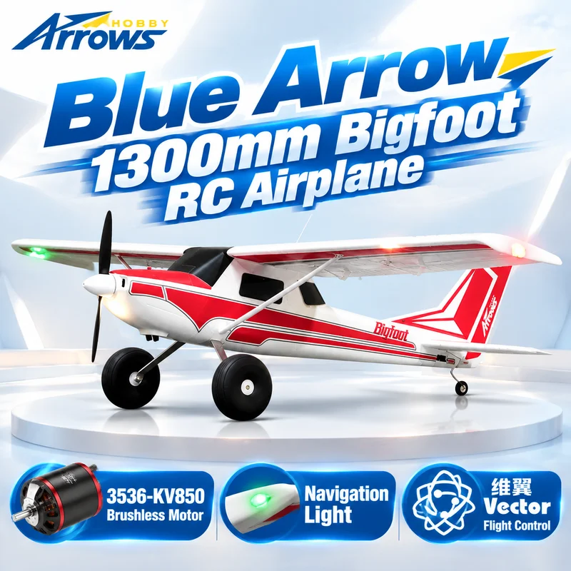 Hot Blue Arrow 1300mm Bigfoot Off-Road Low-Speed Entry-Level Remote Control Electric Fixed-Wing RC Aircraft Model Toy With Light