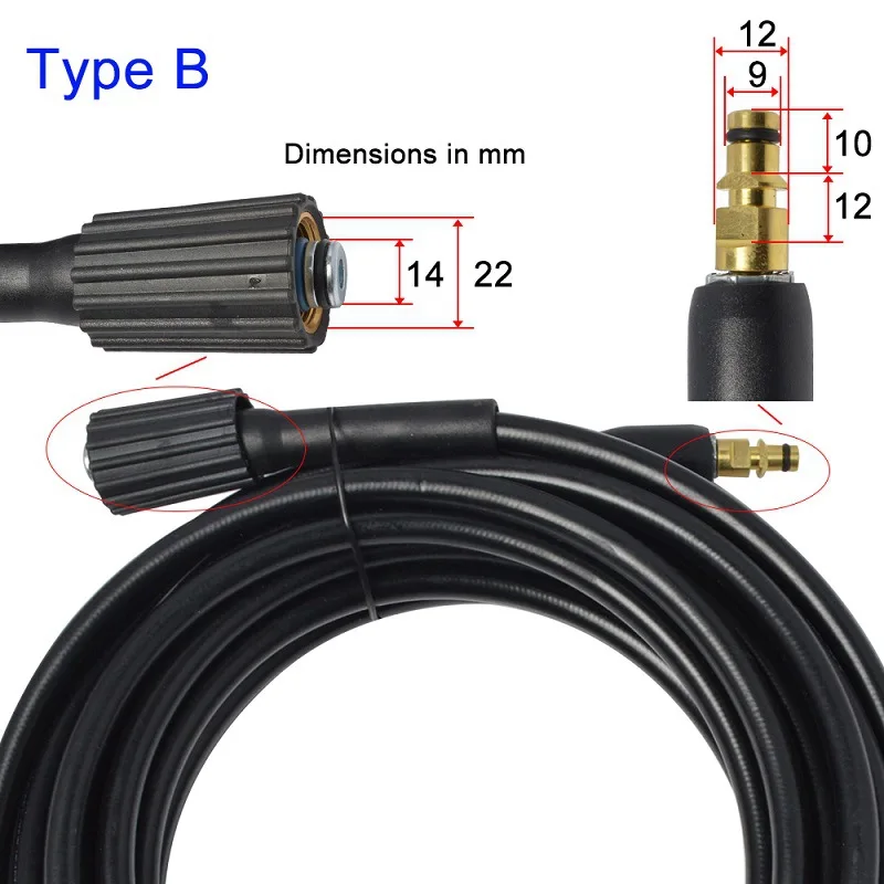 Imagem -06 - Lavadora de Pressão Kit Pistola Mangueira para Karcher Série k Car Wash Limpeza Água Spray Lance Substituição Pistola Wand Bico Adaptador
