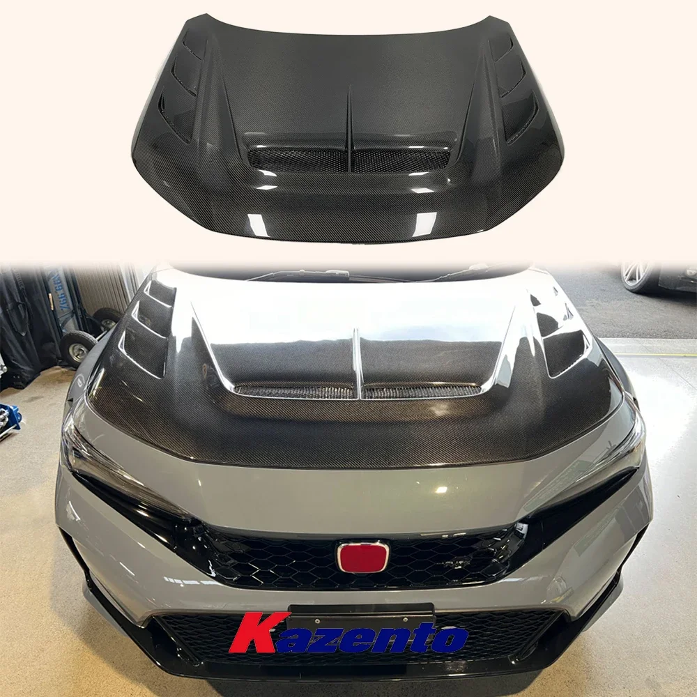

For Honda Civic FL5 Type R Carbon Fiber Vented Cooling Front Bumper Hood Bonnet ( Ocean freight is favorable, welcome to inqury)
