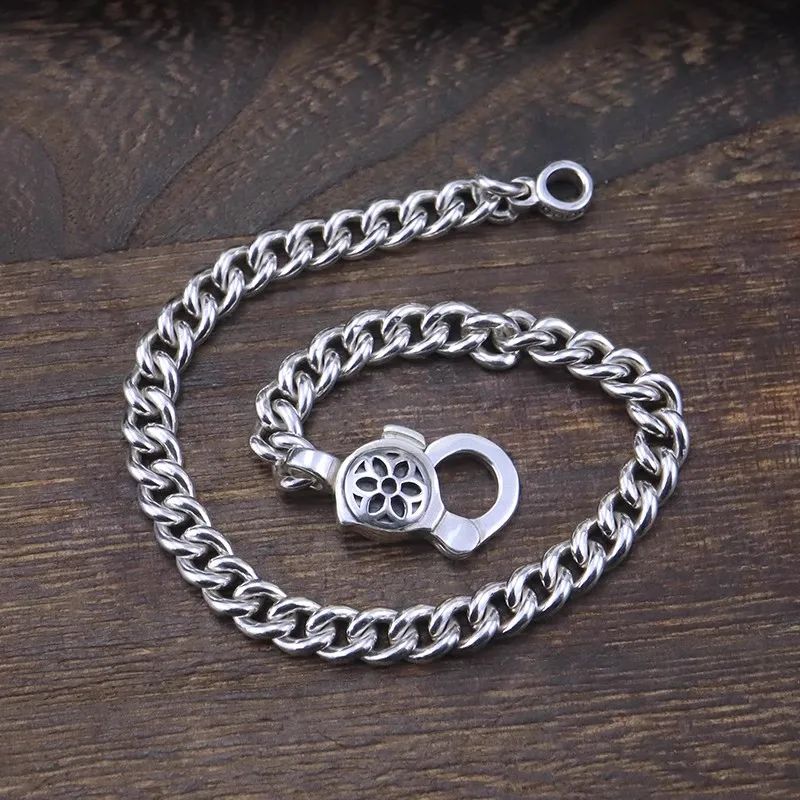 

925 sterling silver bracelet 6mm personalized classic cherry blossom men's and women's fine chain jewelry
