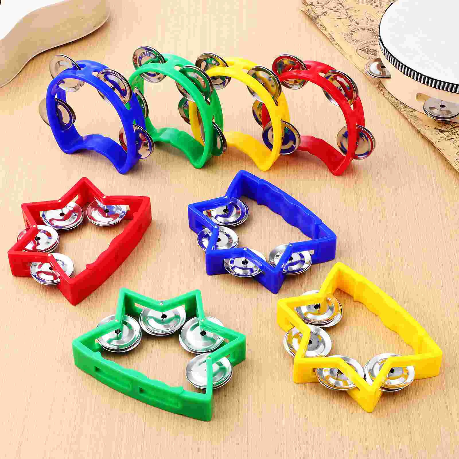 16 Pcs Orff Percussion Handbell Set 8 Pairs Bells Music Dance Jingle Instrument Portable Plastic Toy Child