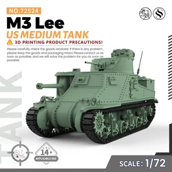 SSMODEL SS72524 1/72 25mm Military Model Kit US M3 Lee Medium Tank