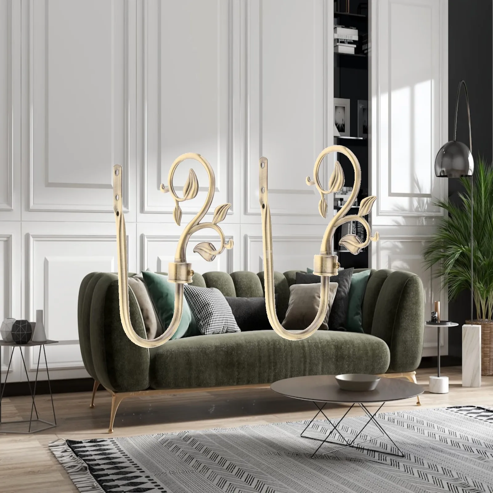 U Shape Drapery Hanger Metal Curtain Hook with Screws Durable Wall Tieback for Modern Window Styling