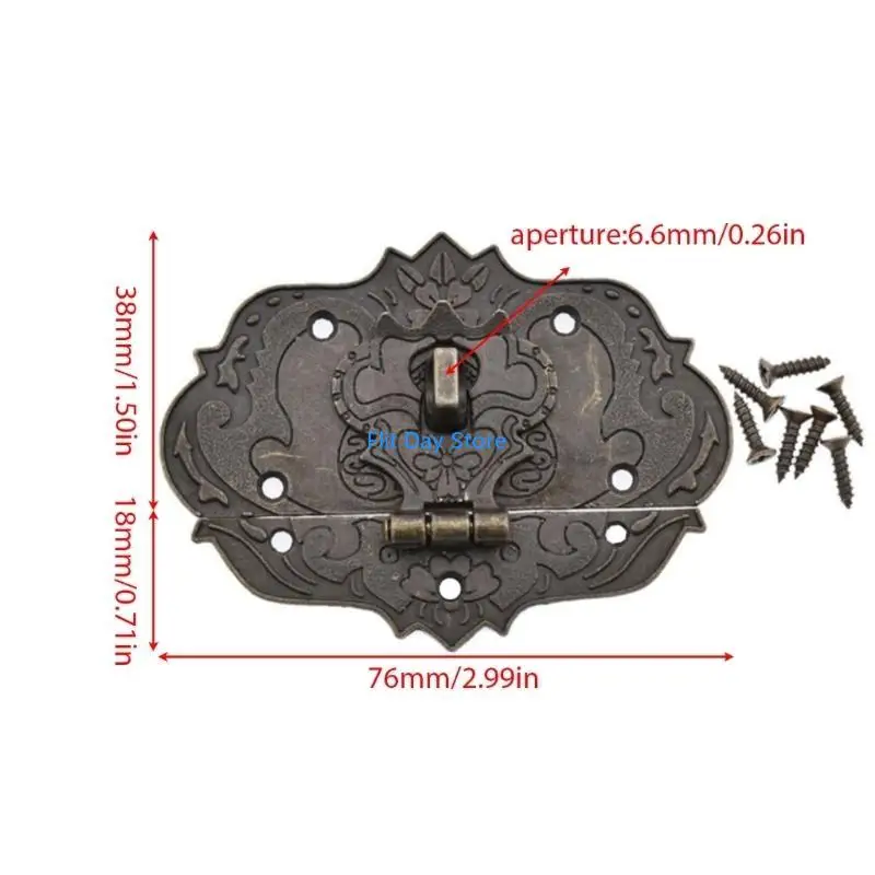 F92C Antique for Latch HASP Mini Metal Made Made Leather Book Locks Vintage Design для LAT