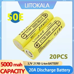 20 sztuk LiitoKala Lii-50E/Lii-40A 21700 4000mah/5000mAh akumulator 21700 bateria latarki do urządzeń dużej mocy