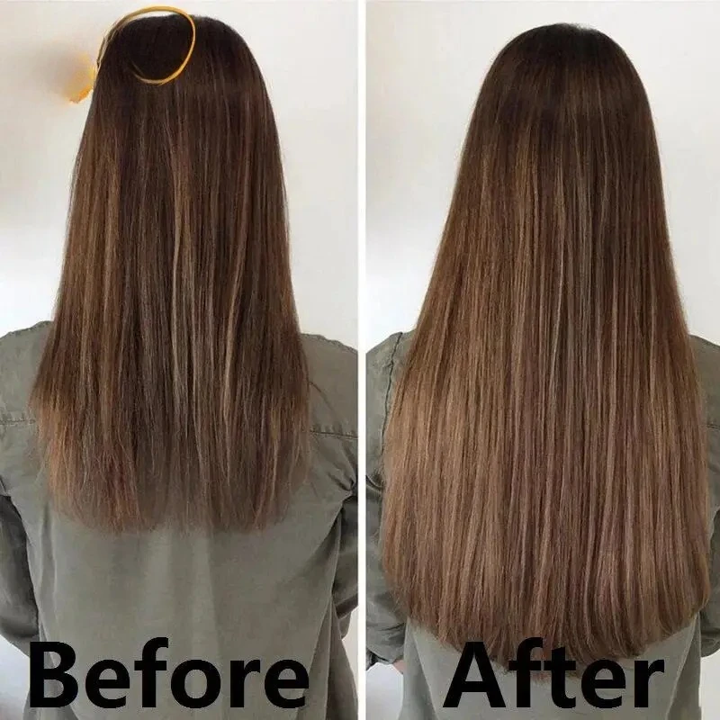 6 قطع/مجموعة وصلات شعر صناعية مستقيمة بطول 24 بوصة، قطعة شعر حريرية للنساء #6