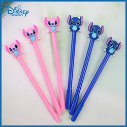 Disney-Creative Cartoon Stitch Neutral Pen, Kawaii Minimalista Estudante Papelaria, Bonus Ferramenta de Escrita, Preto e Azul, Presente, Atacado, 0,5