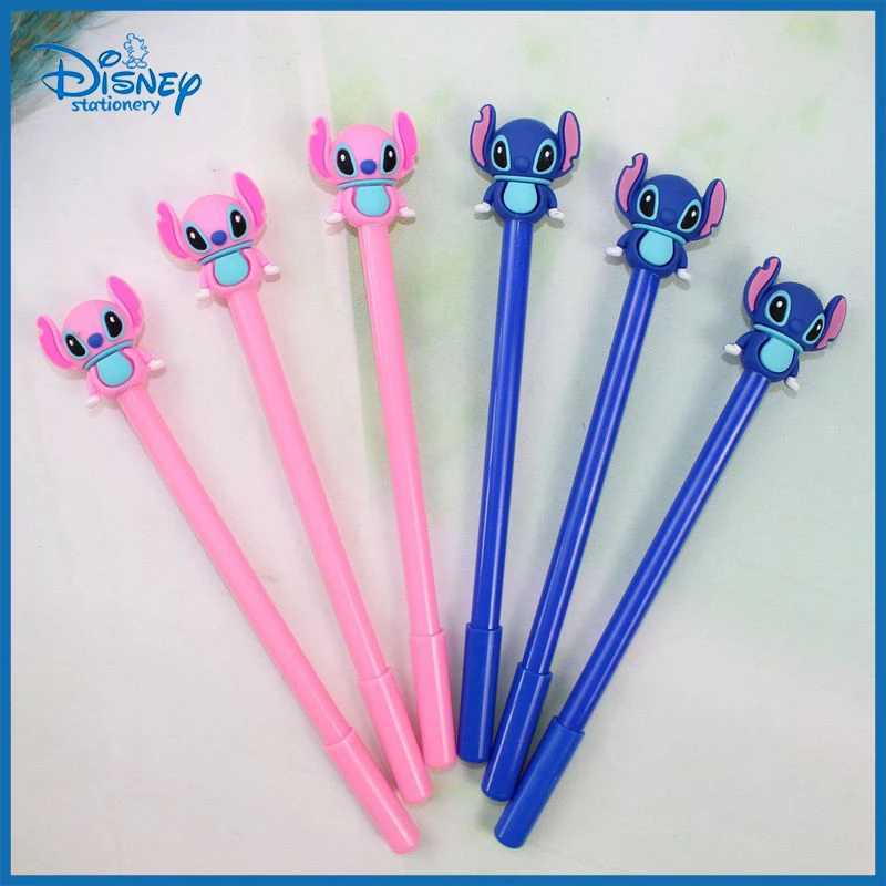 Disney Creative Cartoon Stitch Neutral Pen Kawaii Minimalist Student Stationery Bonus Writing Tool 0.5 Black Blue Gift Wholesale