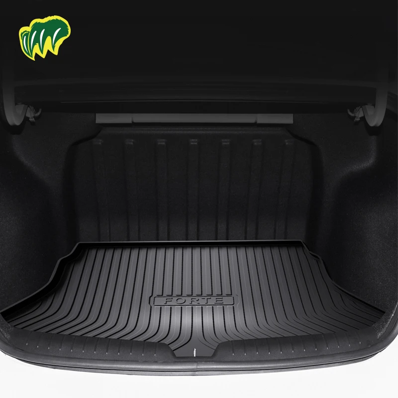 For Kia Forte 2009-2024 Custom Fit Car Trunk Mat All Season Black Cargo Mat 3D Shaped Laser Measured Trunk Liners