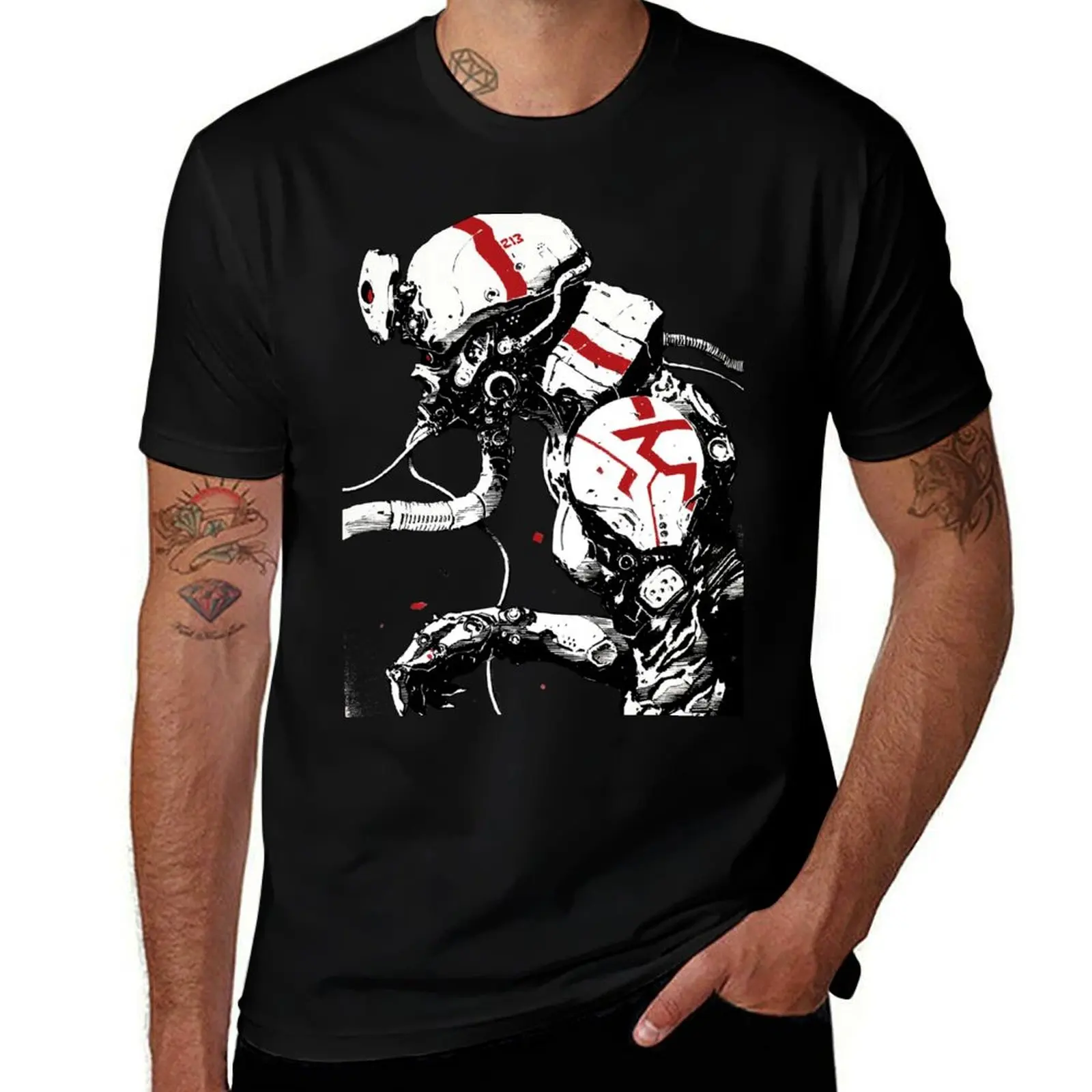 Cyberpunk Cyborg Soldier Futuristic Urban Style T-Shirt High Quality Durable T-Shirt