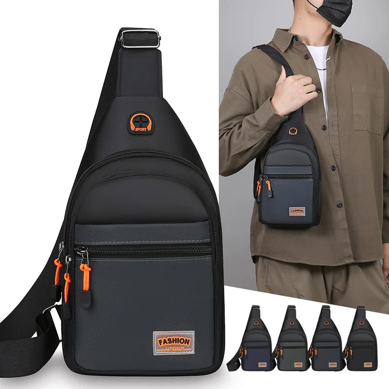 

New Men's Chest Bag Large Capacity Business Simple Casual Shoulder Bag Outdoor Commuter Anti-splashing Crossbody Bag