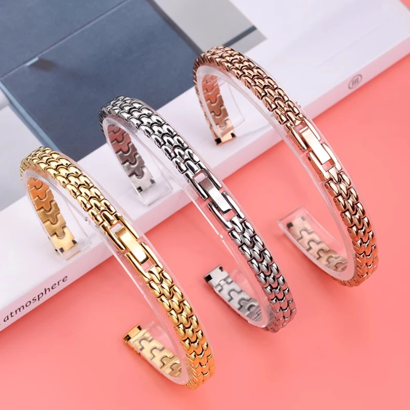 6mm 8mm 10mm 12mm 14mm 16mm Bright Women Small Size strap Universal Stainless Steel fashion Ladies watchband rose gold Bracelet