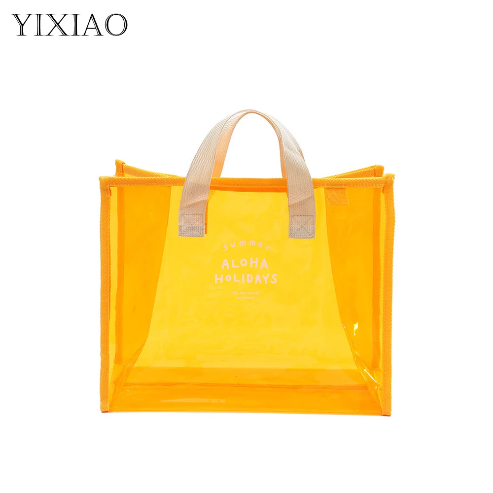 YIXIAO Swimming Bags Sports Travel Bathing Storage Bag Women Portable Transparent PVC Waterproof Beach Handbags