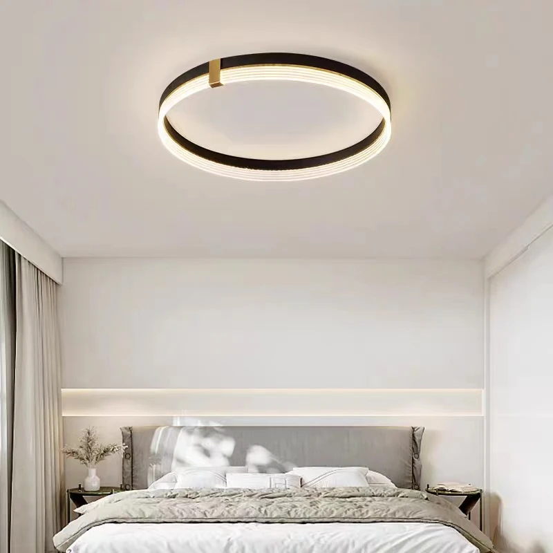 Lampada da soffitto moderna e minimalista per camera da letto a Led con telecomando plafoniere a Led rotonde per la casa apparecchi di illuminazione per interni