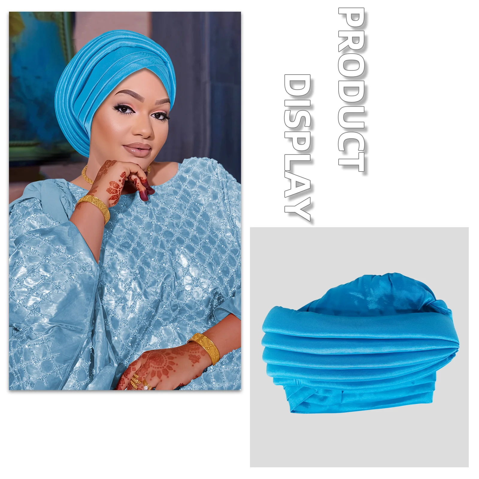 

Multi-layer Pleated Turban Cap for Women African Lady Head Wraps Nigeria Wedding Headtie Auto Geles Party Headpiece Headdresses