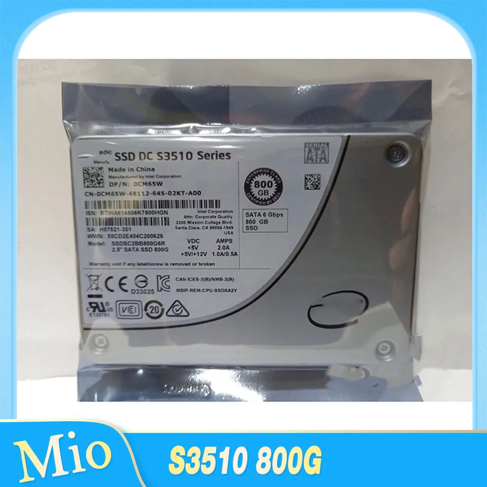 1pcs For Intel  SSD DC S3510 800G SATA 0CM65W 800GB  CM65W