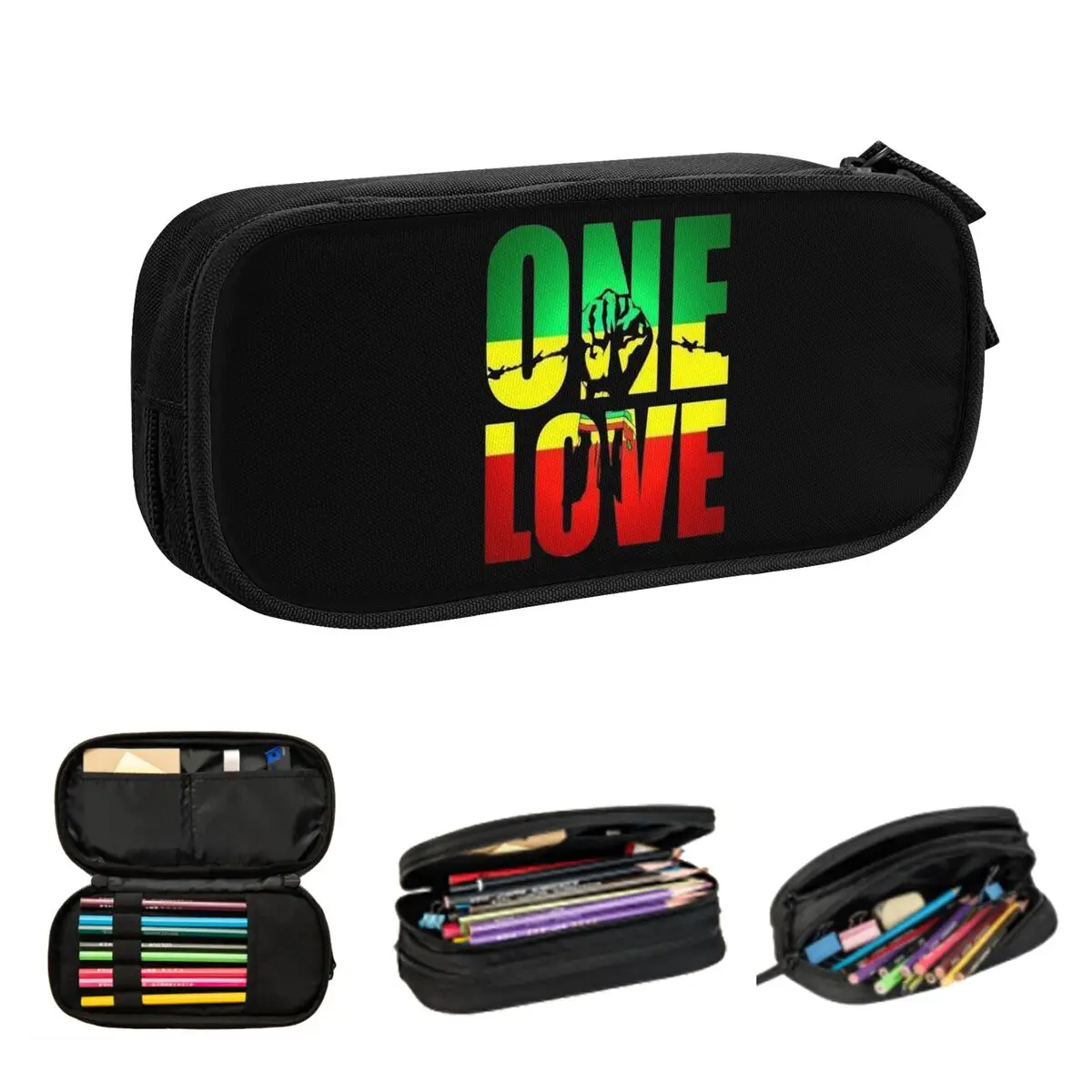 Harajuku винтажный стиль Arts Bob Marley One Love пеналы для студентов школьная коробка для ручек пенал большой емкости пенал