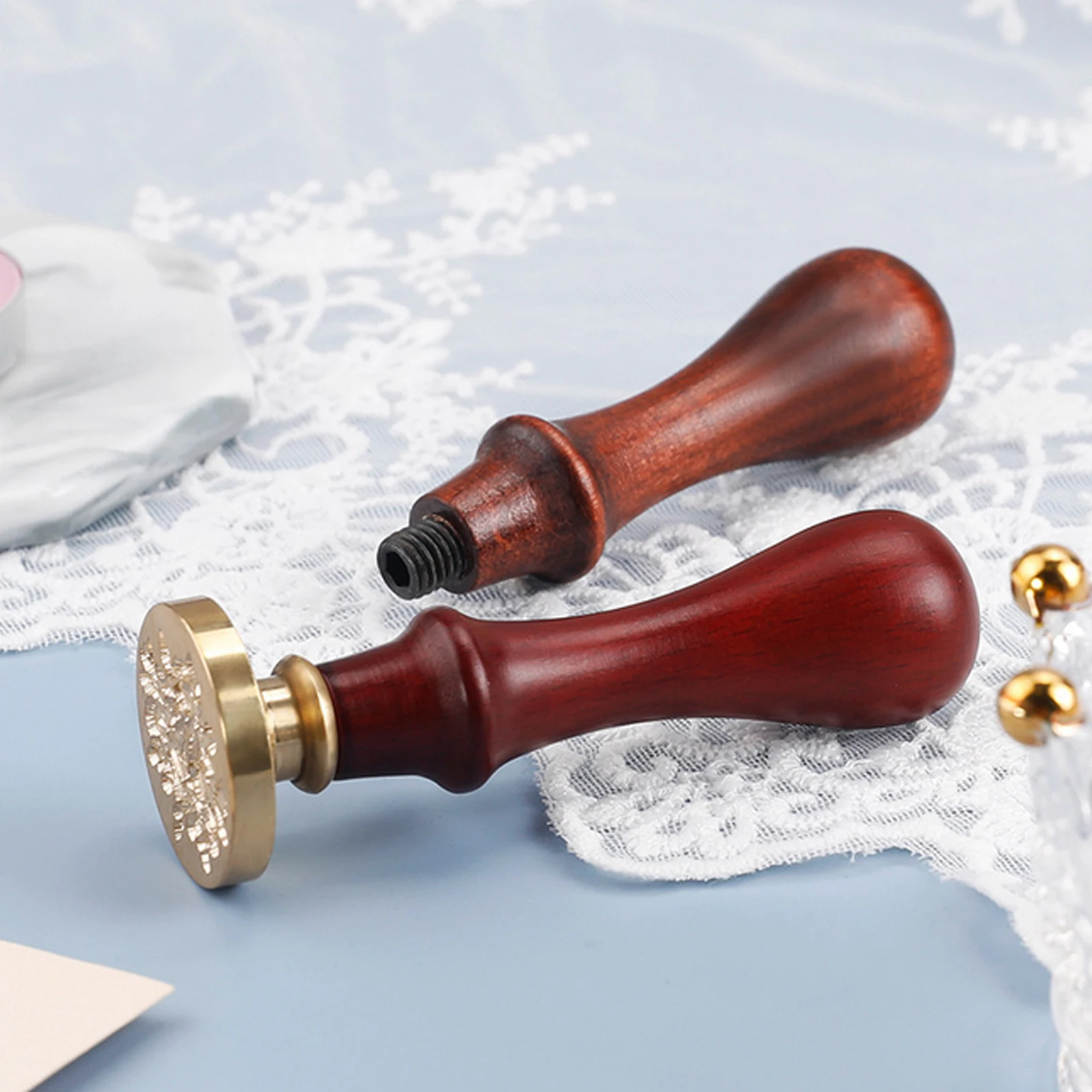 

6pcs Decorative Wax Seal Stamp Handle Replacement Parts Durable Wedding Diy Invitation Stamping Kit Handles Set Easy Install