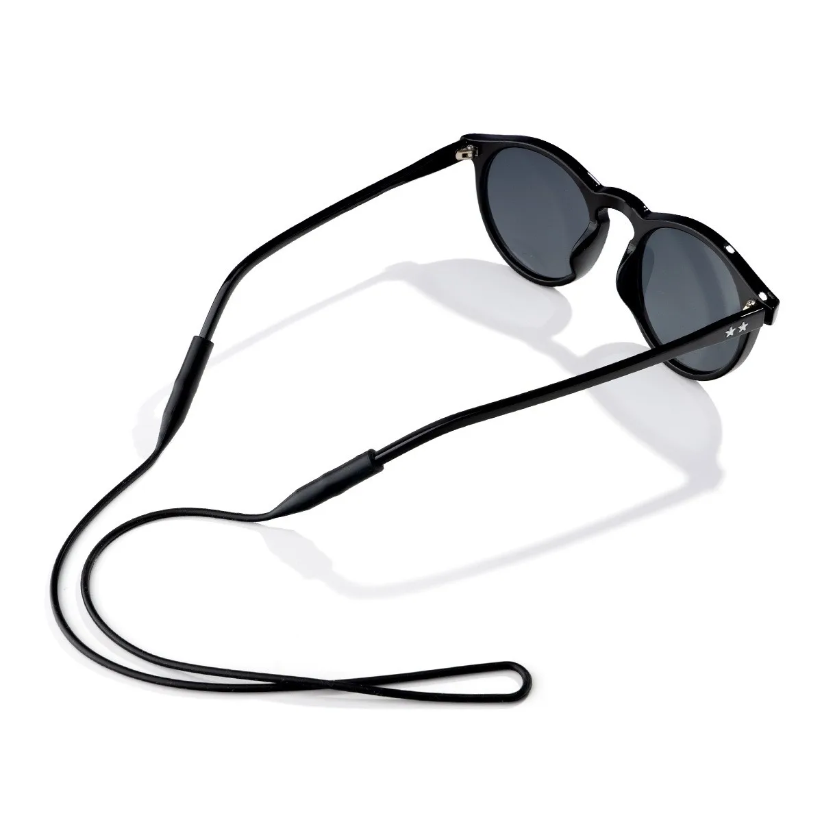 2/5 قطع من نظارات الرأس المستديرة المصنوعة من السيليكون مع سلسلة طويلة وسميكة، وحبل نظارات رياضي مضاد للسقوط ومضاد للخسارة #3