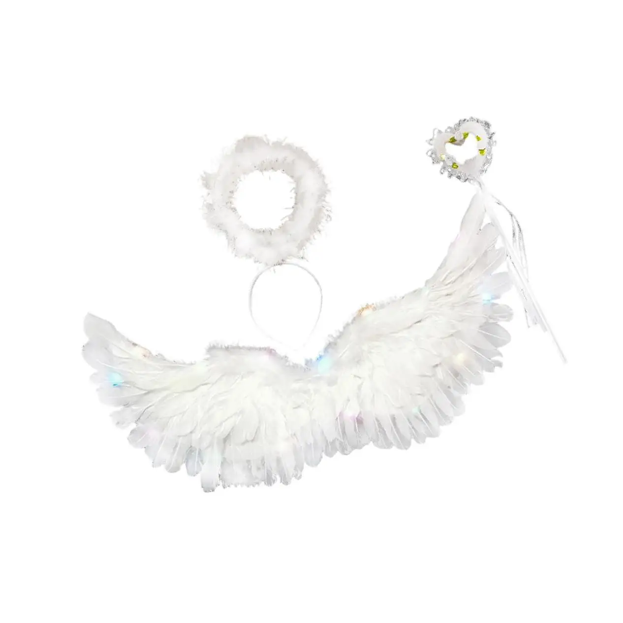 

Angel Costume Feather Wing with Straps Halloween Christmas Angel White 100x45cm
